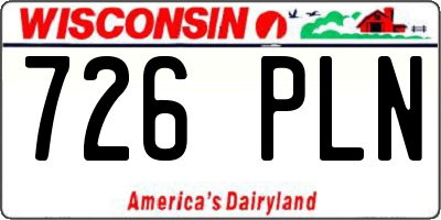 WI license plate 726PLN