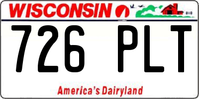 WI license plate 726PLT