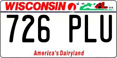 WI license plate 726PLU