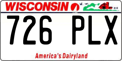WI license plate 726PLX