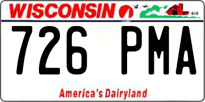 WI license plate 726PMA