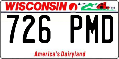 WI license plate 726PMD