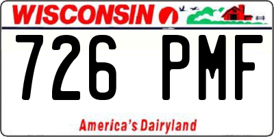 WI license plate 726PMF