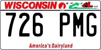 WI license plate 726PMG