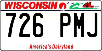 WI license plate 726PMJ
