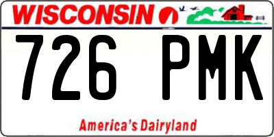 WI license plate 726PMK