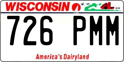 WI license plate 726PMM