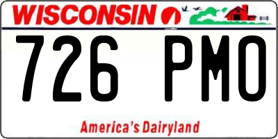 WI license plate 726PMO