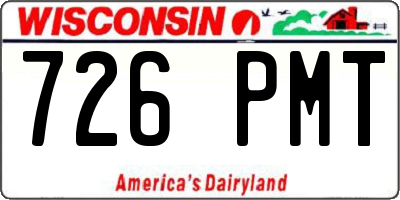 WI license plate 726PMT