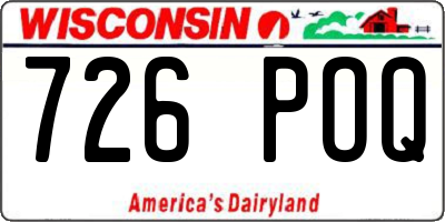 WI license plate 726POQ