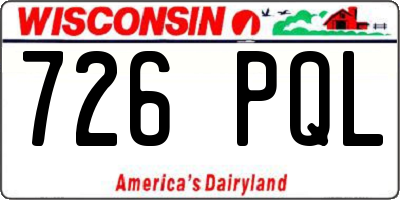 WI license plate 726PQL