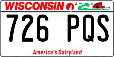 WI license plate 726PQS