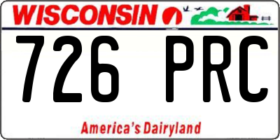 WI license plate 726PRC