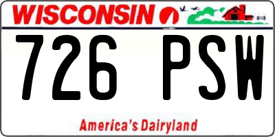 WI license plate 726PSW