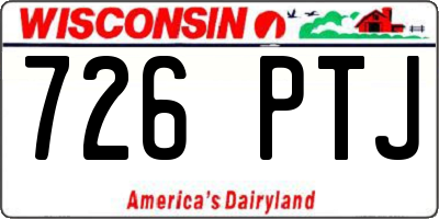 WI license plate 726PTJ