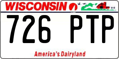 WI license plate 726PTP