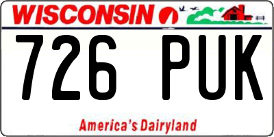 WI license plate 726PUK