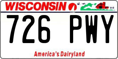 WI license plate 726PWY