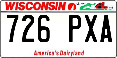 WI license plate 726PXA
