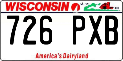WI license plate 726PXB