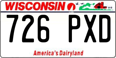 WI license plate 726PXD