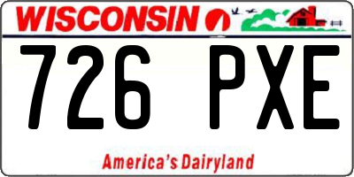 WI license plate 726PXE