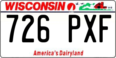 WI license plate 726PXF
