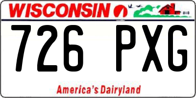 WI license plate 726PXG