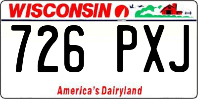 WI license plate 726PXJ
