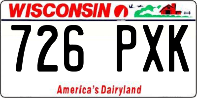WI license plate 726PXK
