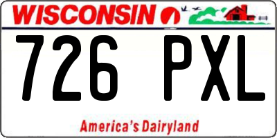 WI license plate 726PXL