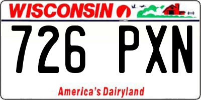 WI license plate 726PXN