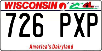 WI license plate 726PXP