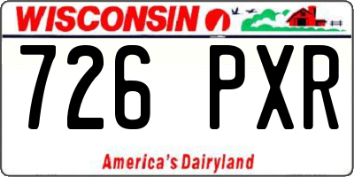 WI license plate 726PXR