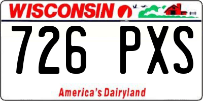 WI license plate 726PXS