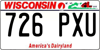 WI license plate 726PXU