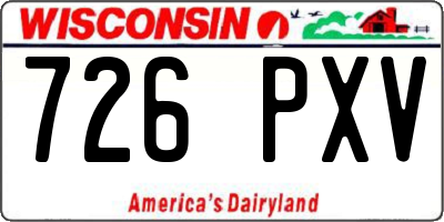 WI license plate 726PXV