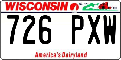 WI license plate 726PXW