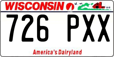 WI license plate 726PXX