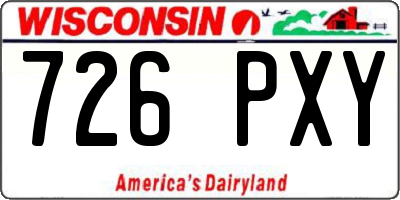 WI license plate 726PXY