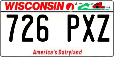 WI license plate 726PXZ