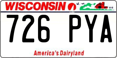 WI license plate 726PYA
