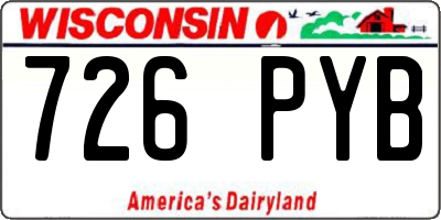 WI license plate 726PYB