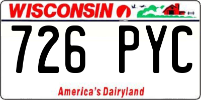 WI license plate 726PYC