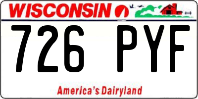 WI license plate 726PYF