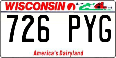 WI license plate 726PYG