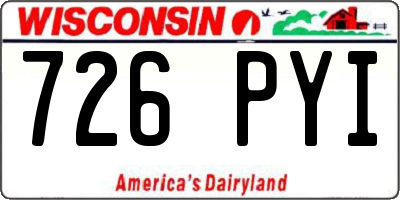 WI license plate 726PYI