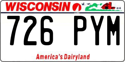 WI license plate 726PYM