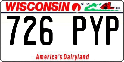 WI license plate 726PYP
