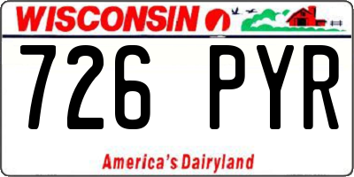 WI license plate 726PYR